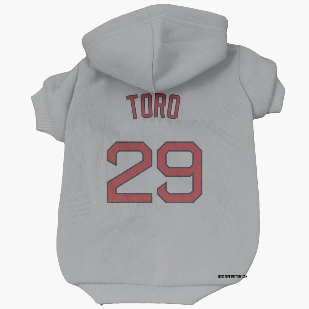 Boston Red Sox Abraham Toro Gray Pet Hoodie for Dog & Cat