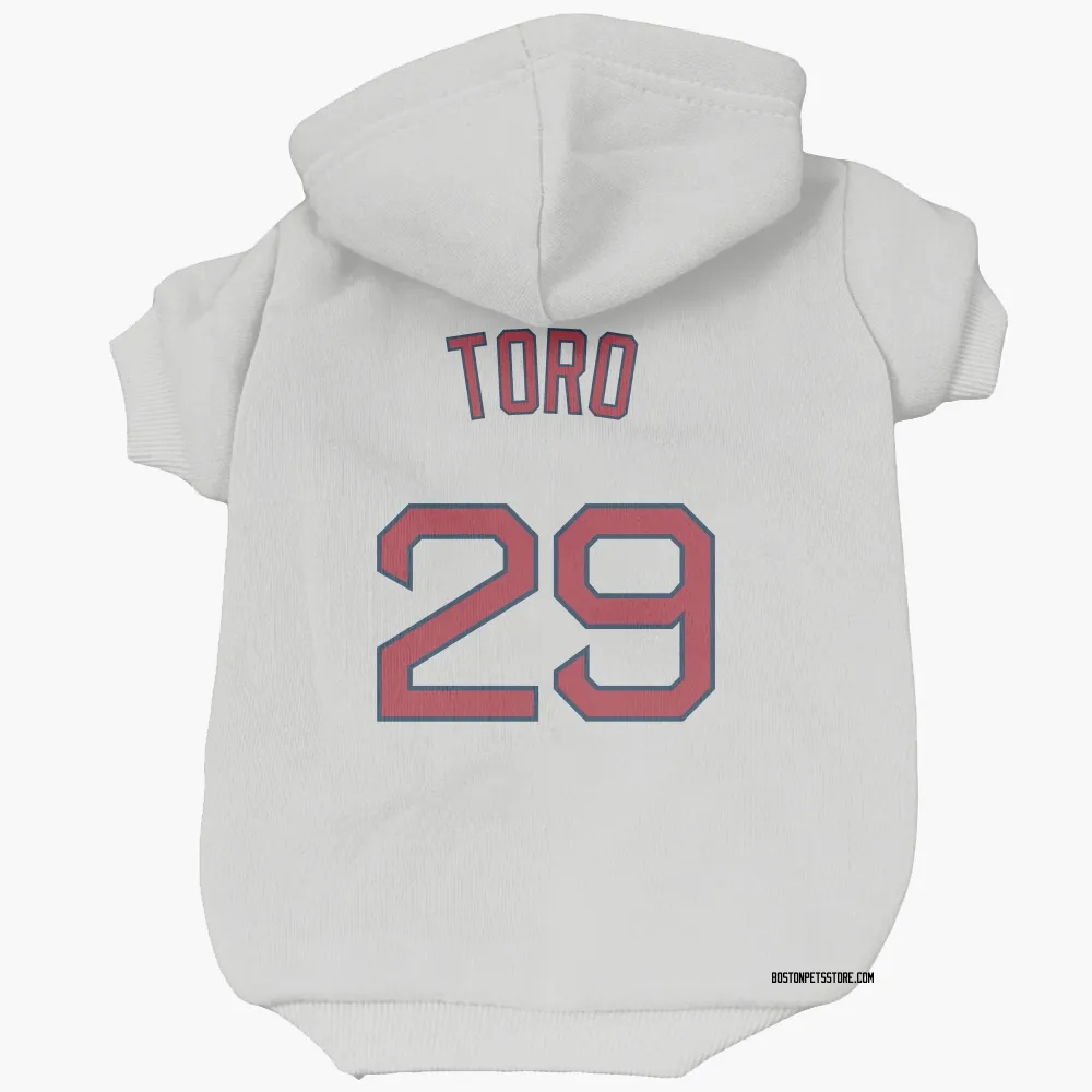 Boston Red Sox Abraham Toro White Pet Hoodie for Dog & Cat