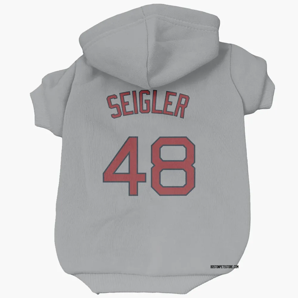 Boston Red Sox Anthony Seigler Gray Pet Hoodie for Dog & Cat