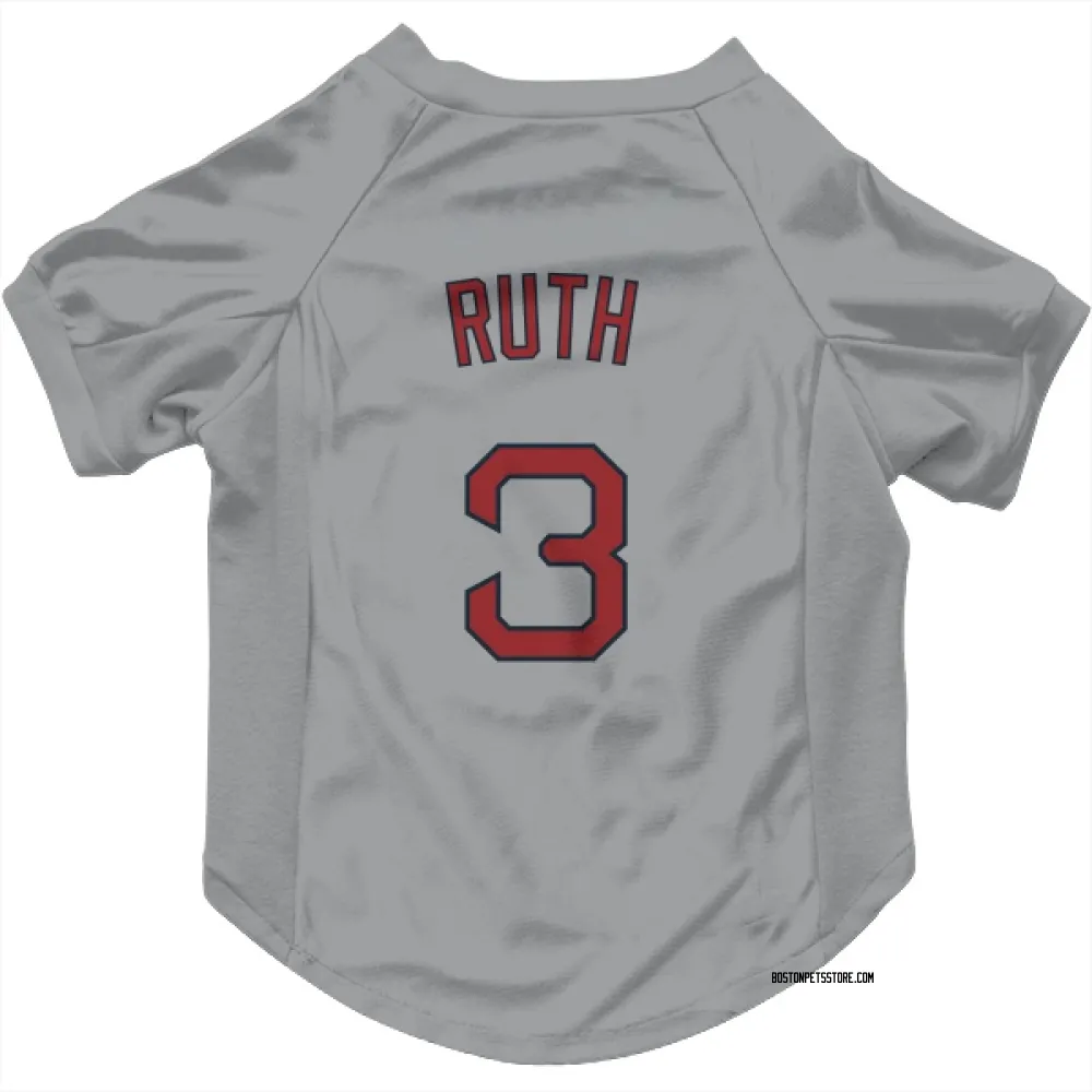 Boston Red Sox Babe Ruth Gray Pet Jersey for Dog & Cat