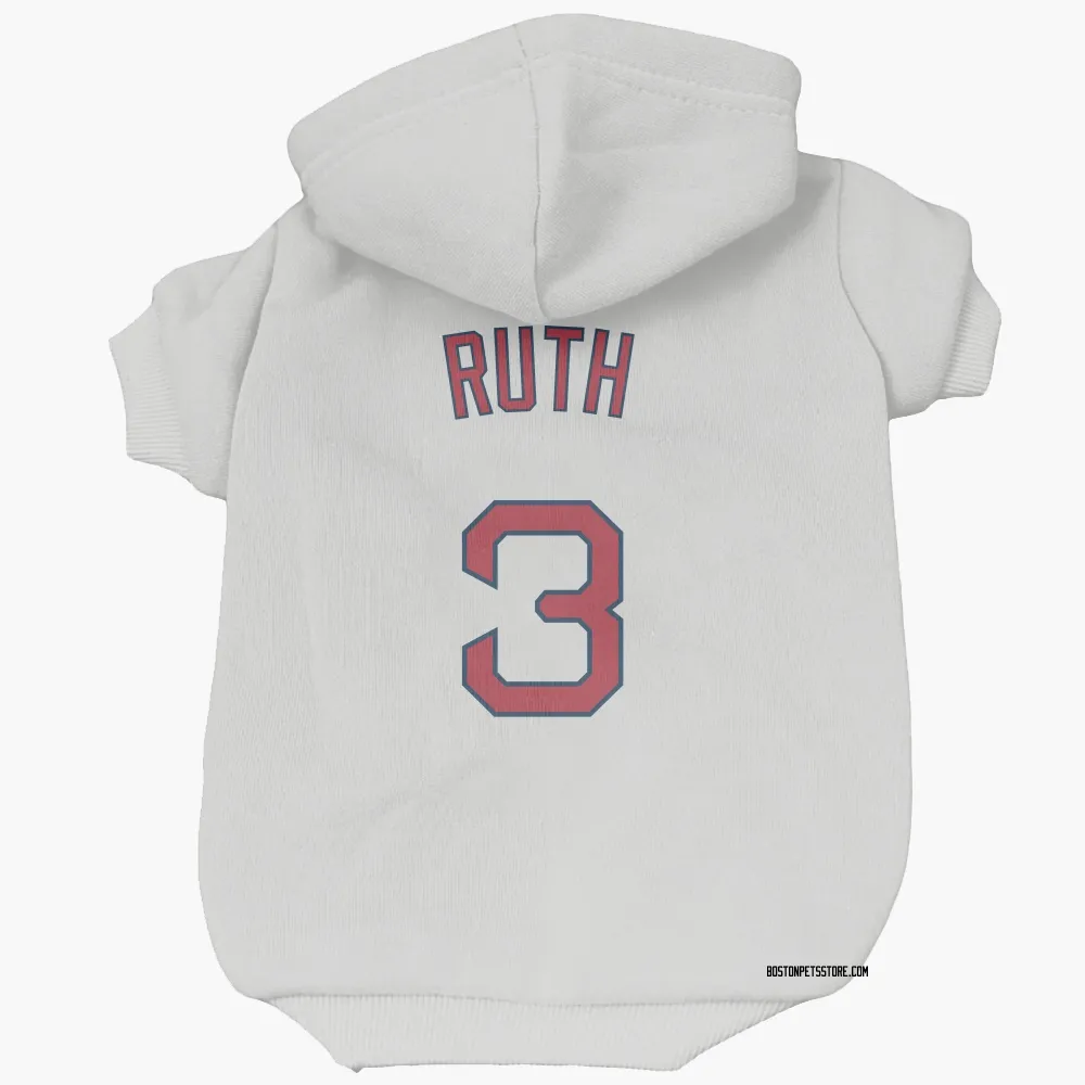 Boston Red Sox Babe Ruth White Pet Hoodie for Dog & Cat