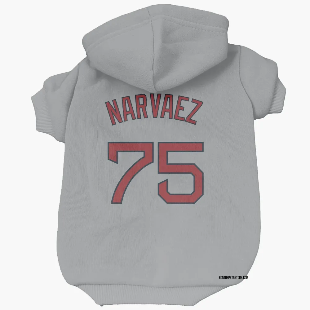 Boston Red Sox Carlos Narvaez Gray Pet Hoodie for Dog & Cat