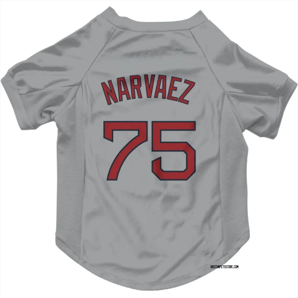 Boston Red Sox Carlos Narvaez Gray Pet Jersey for Dog & Cat