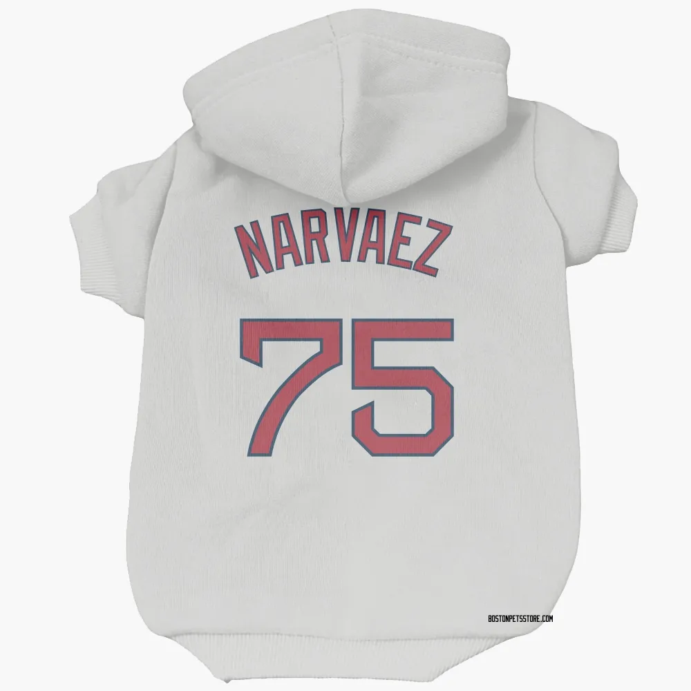 Boston Red Sox Carlos Narvaez White Pet Hoodie for Dog & Cat