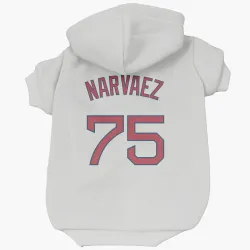 Boston Red Sox Carlos Narvaez White Pet Hoodie for Dog & Cat