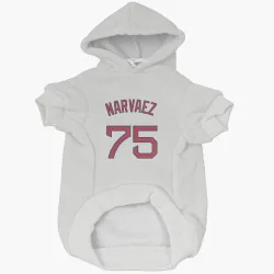 Boston Red Sox Carlos Narvaez White Pet Hoodie for Dog & Cat