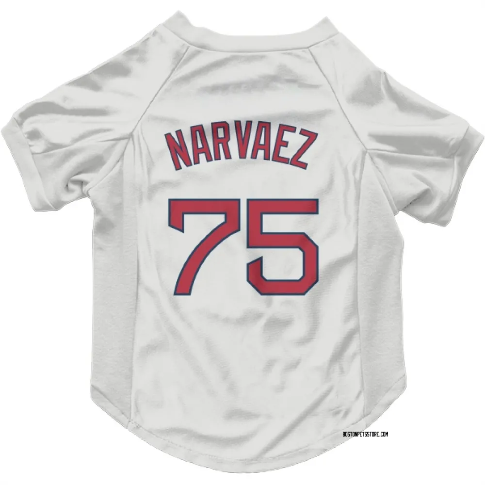 Boston Red Sox Carlos Narvaez White Pet Jersey for Dog & Cat