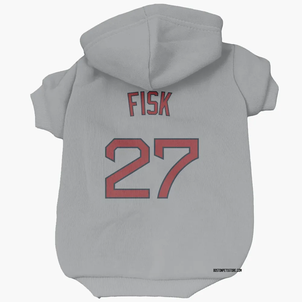Boston Red Sox Carlton Fisk Gray Pet Hoodie for Dog & Cat
