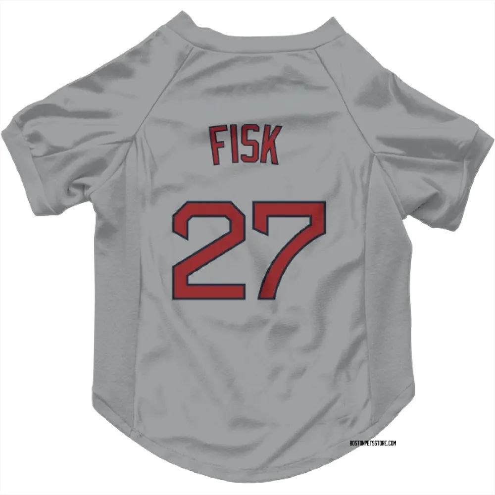 Boston Red Sox Carlton Fisk Gray Pet Jersey for Dog & Cat