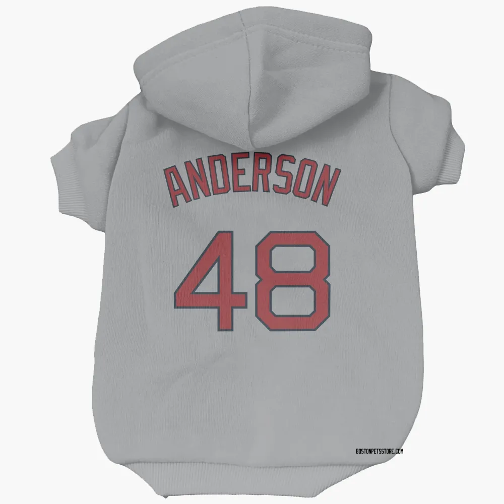 Boston Red Sox Chase Anderson Gray Pet Hoodie for Dog & Cat