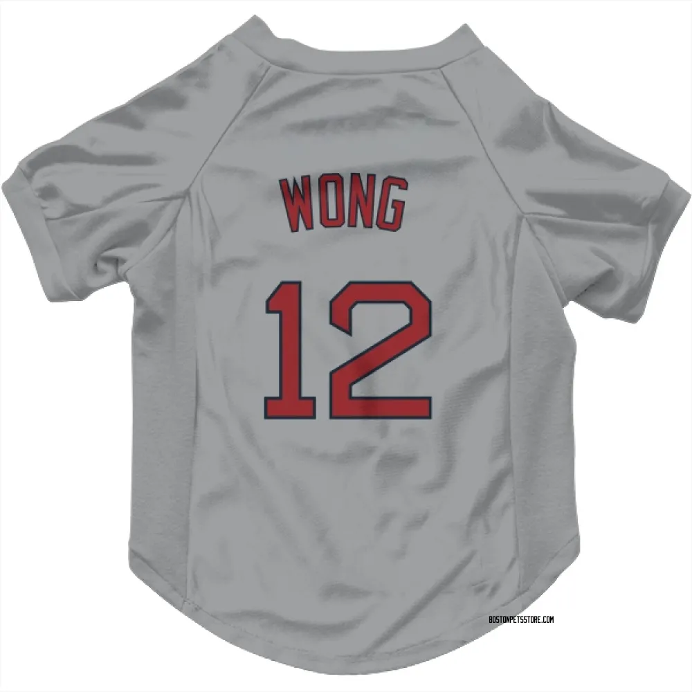 Boston Red Sox Connor Wong Gray Pet Jersey for Dog & Cat