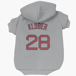 Boston Red Sox Corey Kluber Gray Pet Hoodie for Dog & Cat