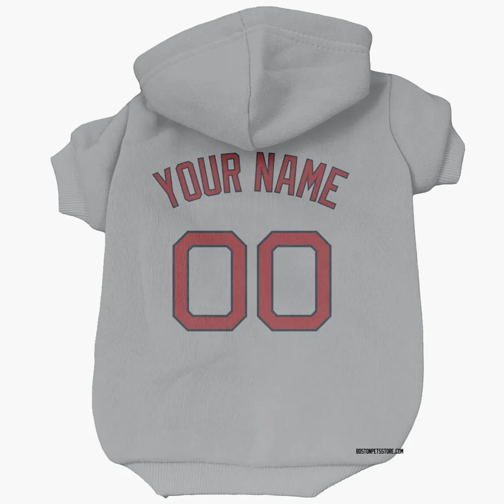 Boston Red Sox Custom Gray Pet Hoodie for Dog & Cat