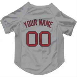 Boston Red Sox Custom Gray Pet Jersey for Dog & Cat