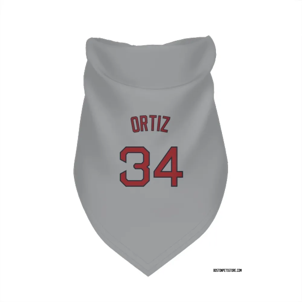 Boston Red Sox David Ortiz Gray Pet Bandana for Dog & Cat