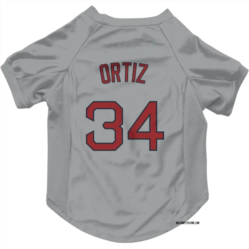 Boston Red Sox David Ortiz Gray Pet Jersey for Dog & Cat
