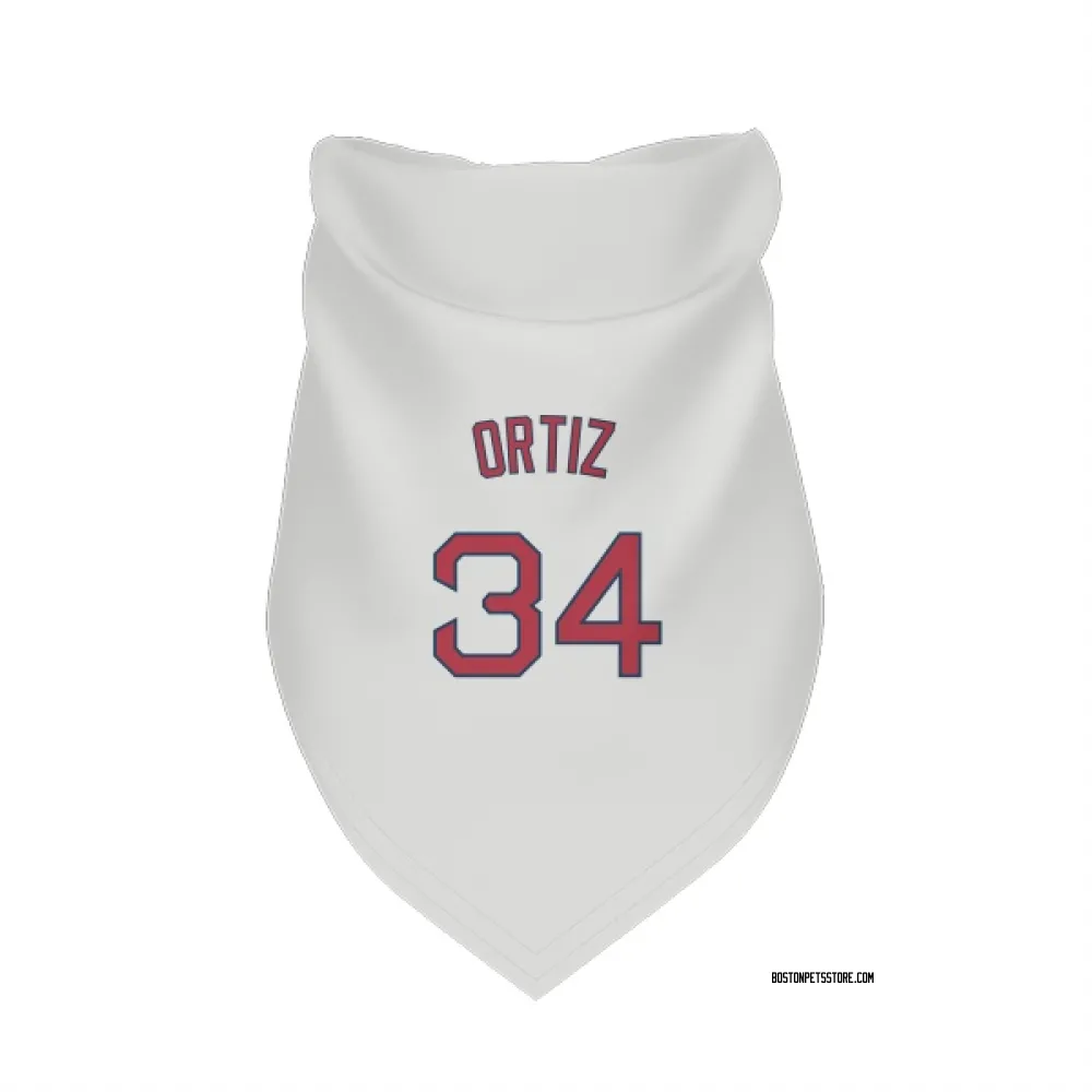 Boston Red Sox David Ortiz White Pet Bandana for Dog & Cat