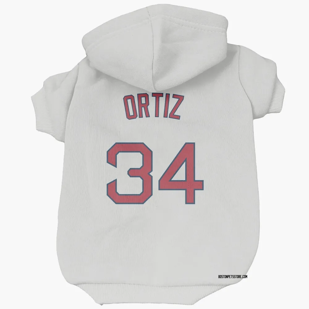 Boston Red Sox David Ortiz White Pet Hoodie for Dog & Cat
