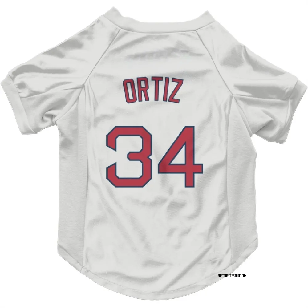 Boston Red Sox David Ortiz White Pet Jersey for Dog & Cat