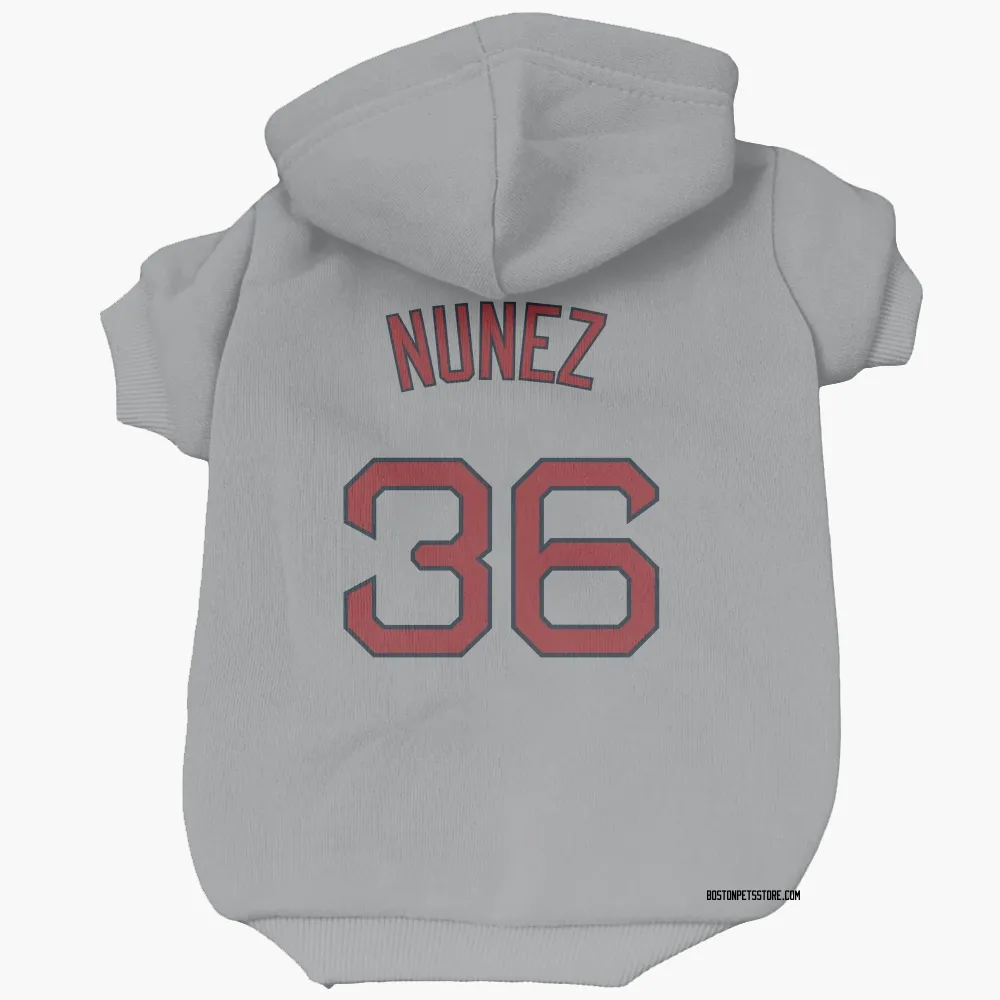 Boston Red Sox Eduardo Nunez Gray Pet Hoodie for Dog & Cat