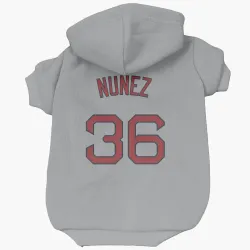 Boston Red Sox Eduardo Nunez Gray Pet Hoodie for Dog & Cat