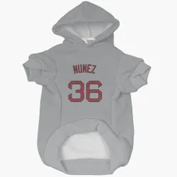 Boston Red Sox Eduardo Nunez Gray Pet Hoodie for Dog & Cat
