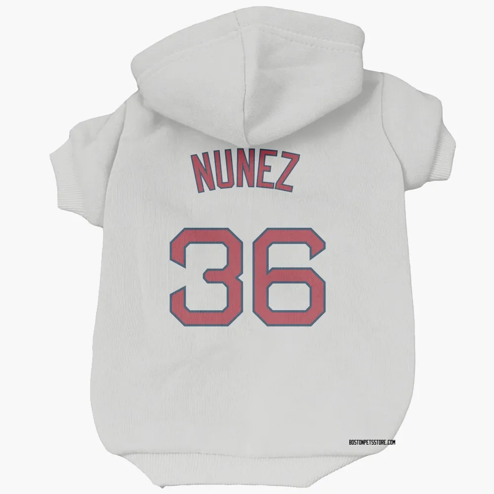 Boston Red Sox Eduardo Nunez White Pet Hoodie for Dog & Cat