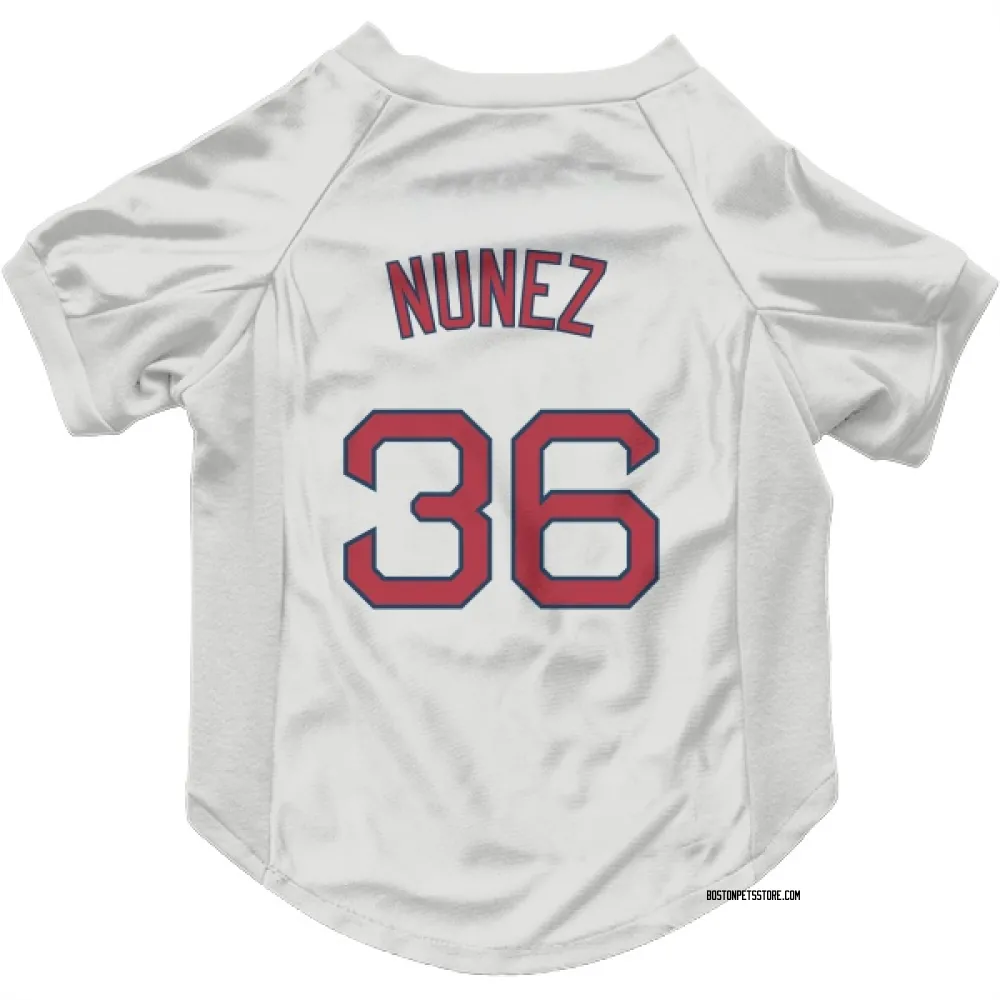 Boston Red Sox Eduardo Nunez White Pet Jersey for Dog & Cat