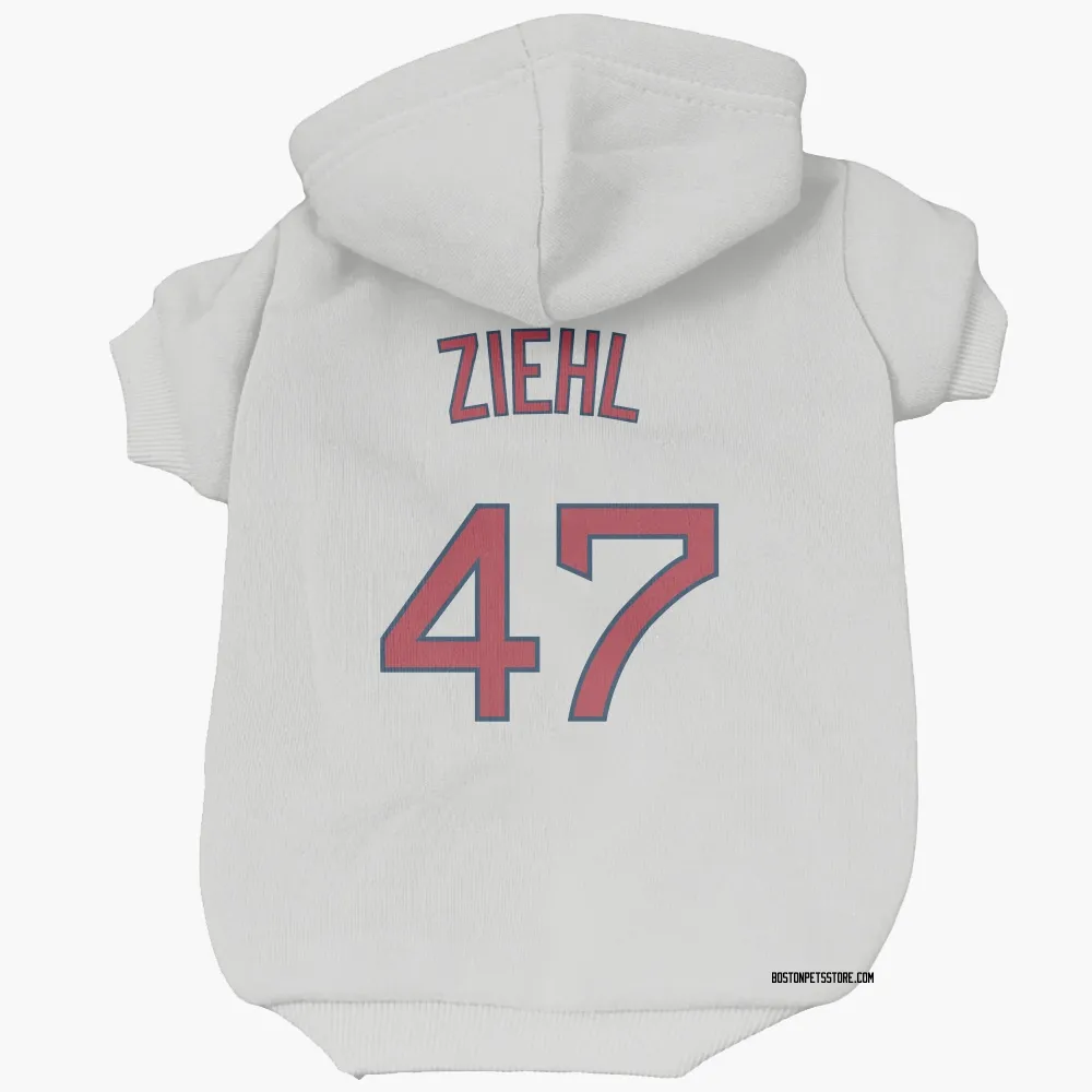 Boston Red Sox Gage Ziehl White Pet Hoodie for Dog & Cat