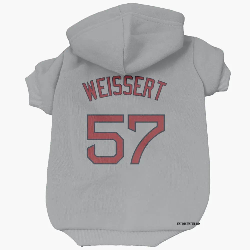 Boston Red Sox Greg Weissert Gray Pet Hoodie for Dog & Cat