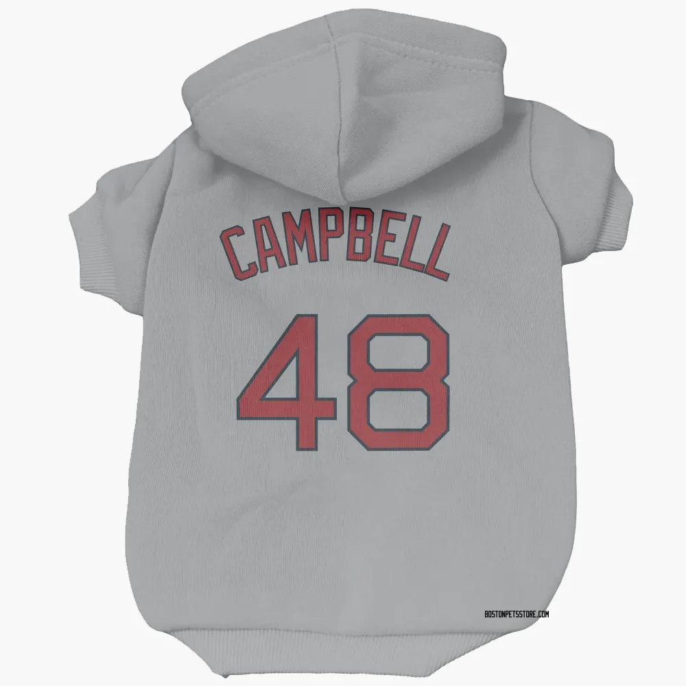 Boston Red Sox Isaiah Campbell Gray Pet Hoodie for Dog & Cat