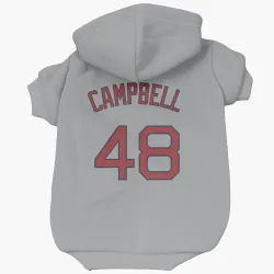 Boston Red Sox Isaiah Campbell Gray Pet Hoodie for Dog & Cat