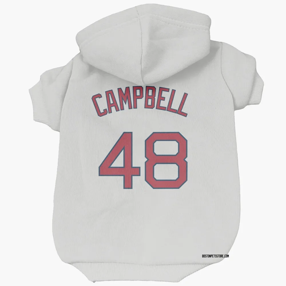 Boston Red Sox Isaiah Campbell White Pet Hoodie for Dog & Cat