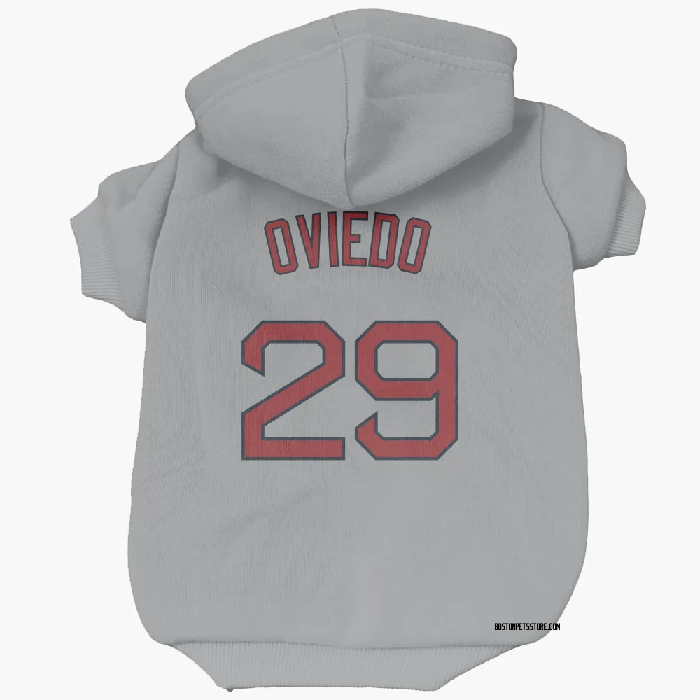 Boston Red Sox Johan Oviedo Gray Pet Hoodie for Dog & Cat