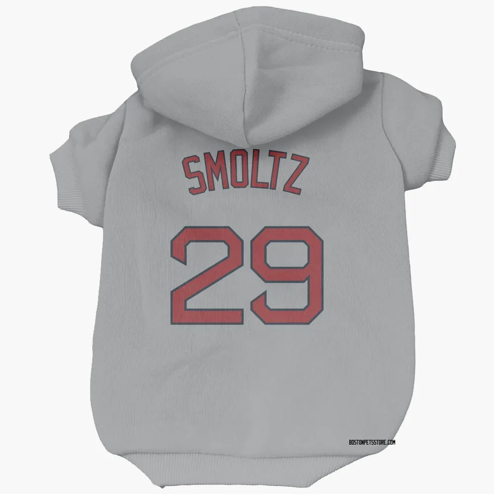 Boston Red Sox John Smoltz Gray Pet Hoodie for Dog & Cat