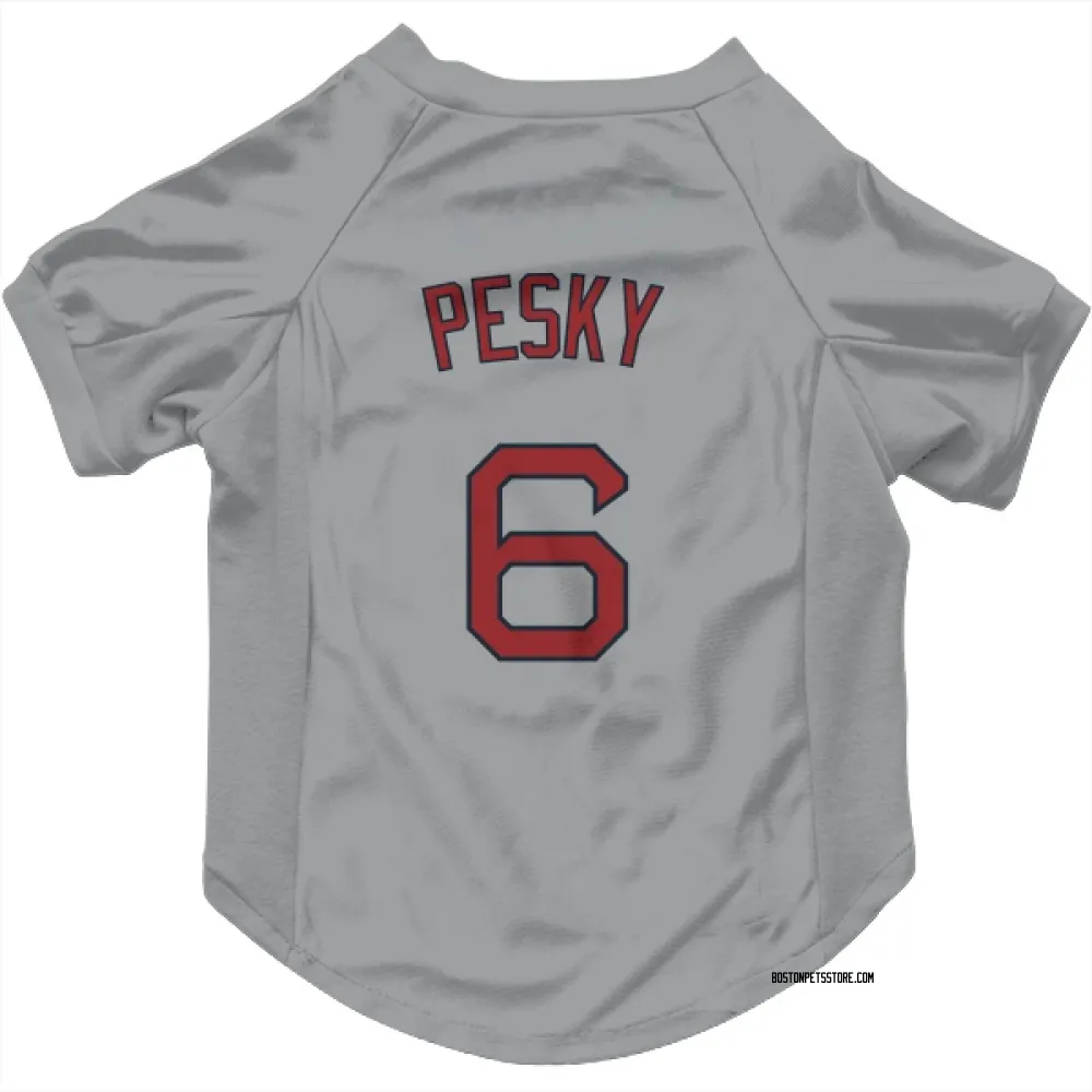 Boston Red Sox Johnny Pesky Gray Pet Jersey for Dog & Cat