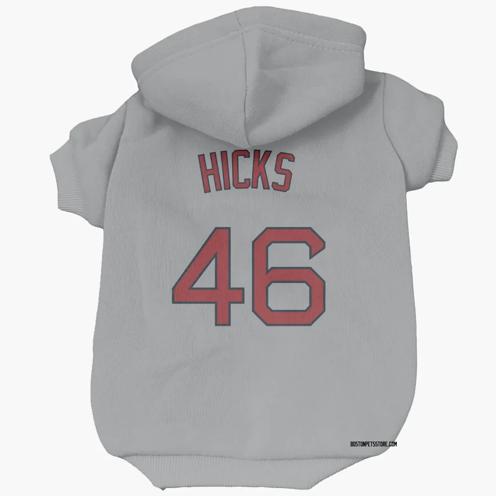 Boston Red Sox Jordan Hicks Gray Pet Hoodie for Dog & Cat