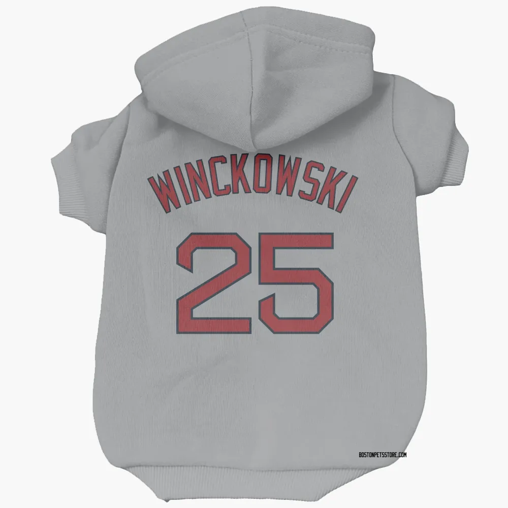 Boston Red Sox Josh Winckowski Gray Pet Hoodie for Dog & Cat
