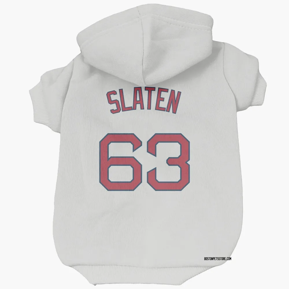 Boston Red Sox Justin Slaten White Pet Hoodie for Dog & Cat