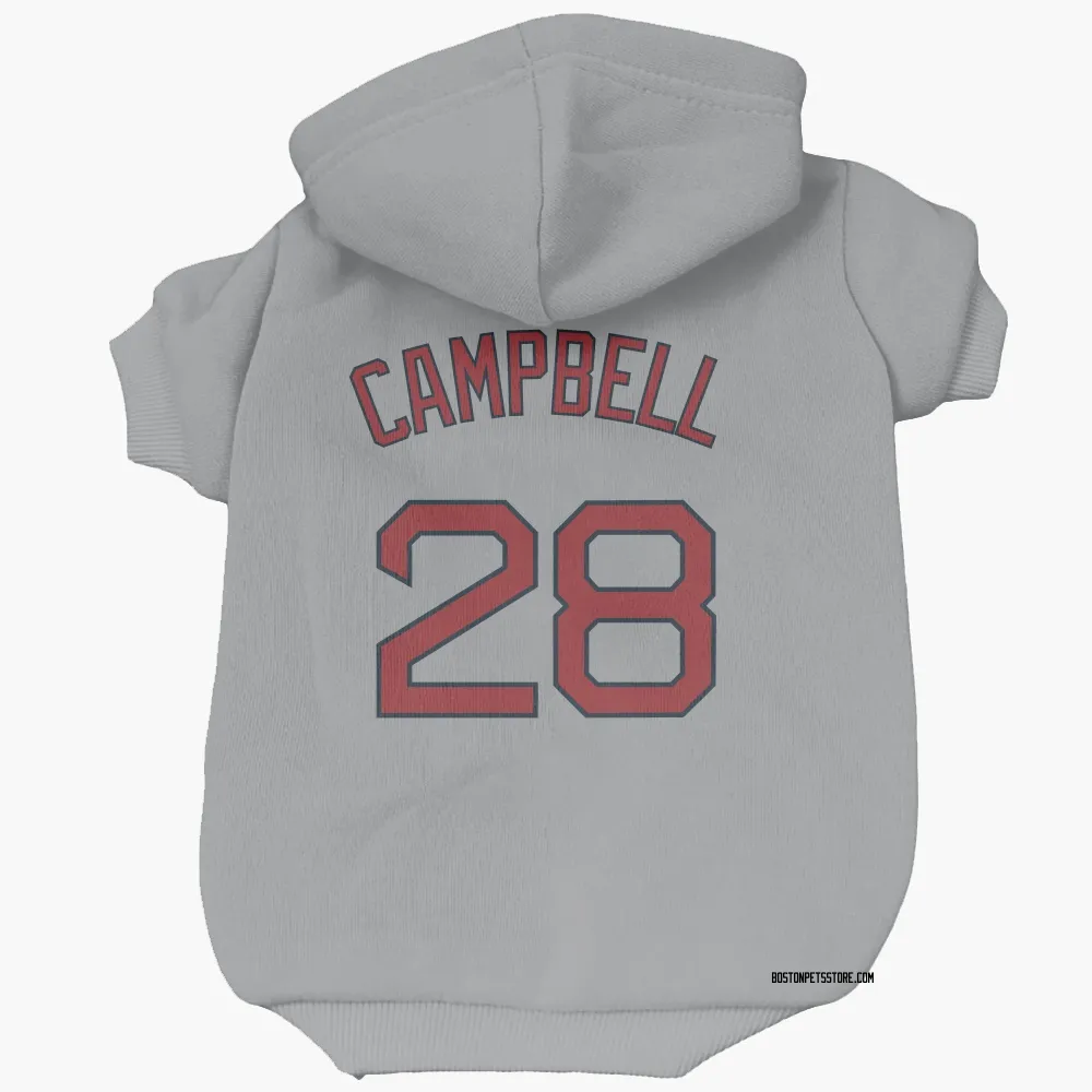Boston Red Sox Kristian Campbell Gray Pet Hoodie for Dog & Cat