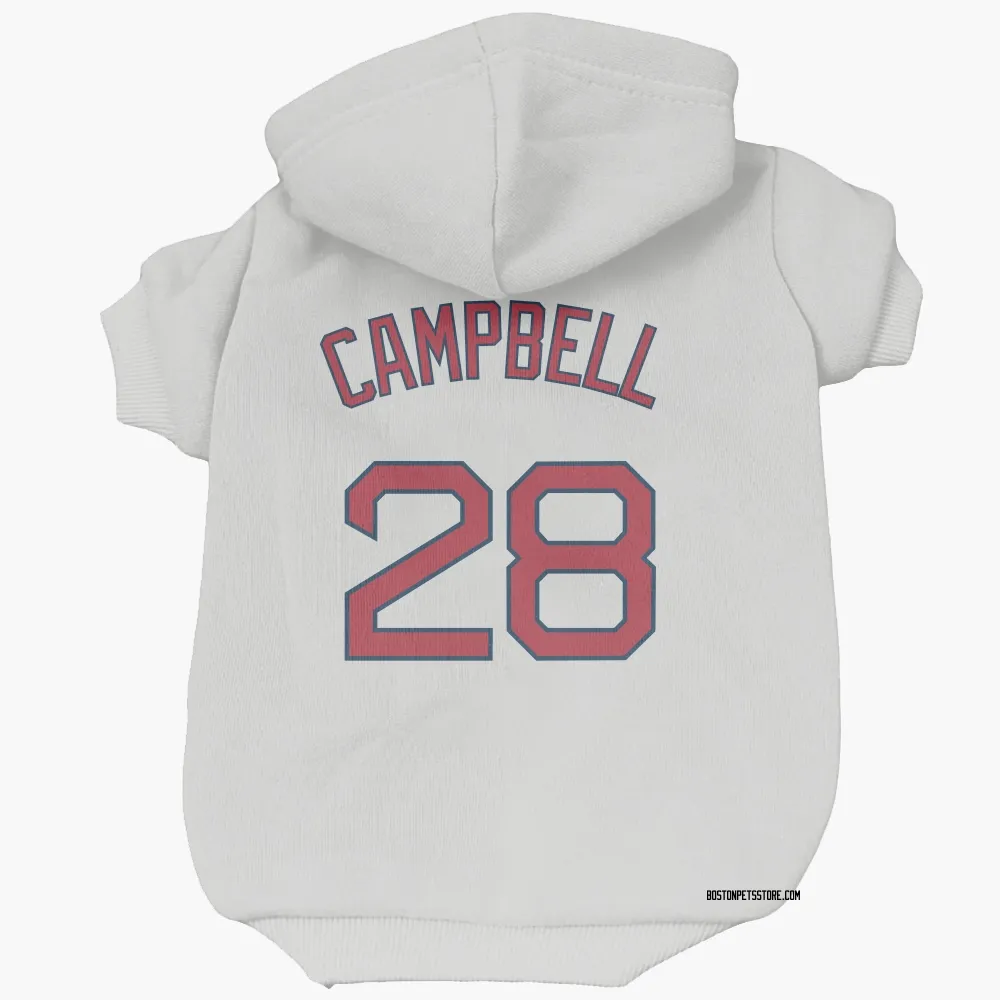 Boston Red Sox Kristian Campbell White Pet Hoodie for Dog & Cat