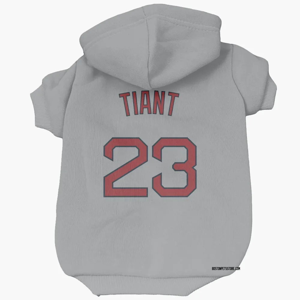Boston Red Sox Luis Tiant Gray Pet Hoodie for Dog & Cat