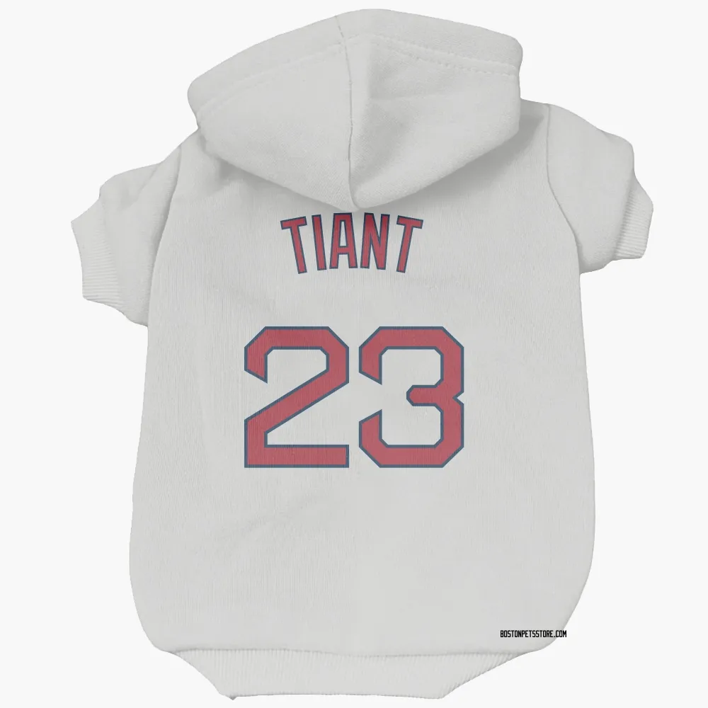Boston Red Sox Luis Tiant White Pet Hoodie for Dog & Cat