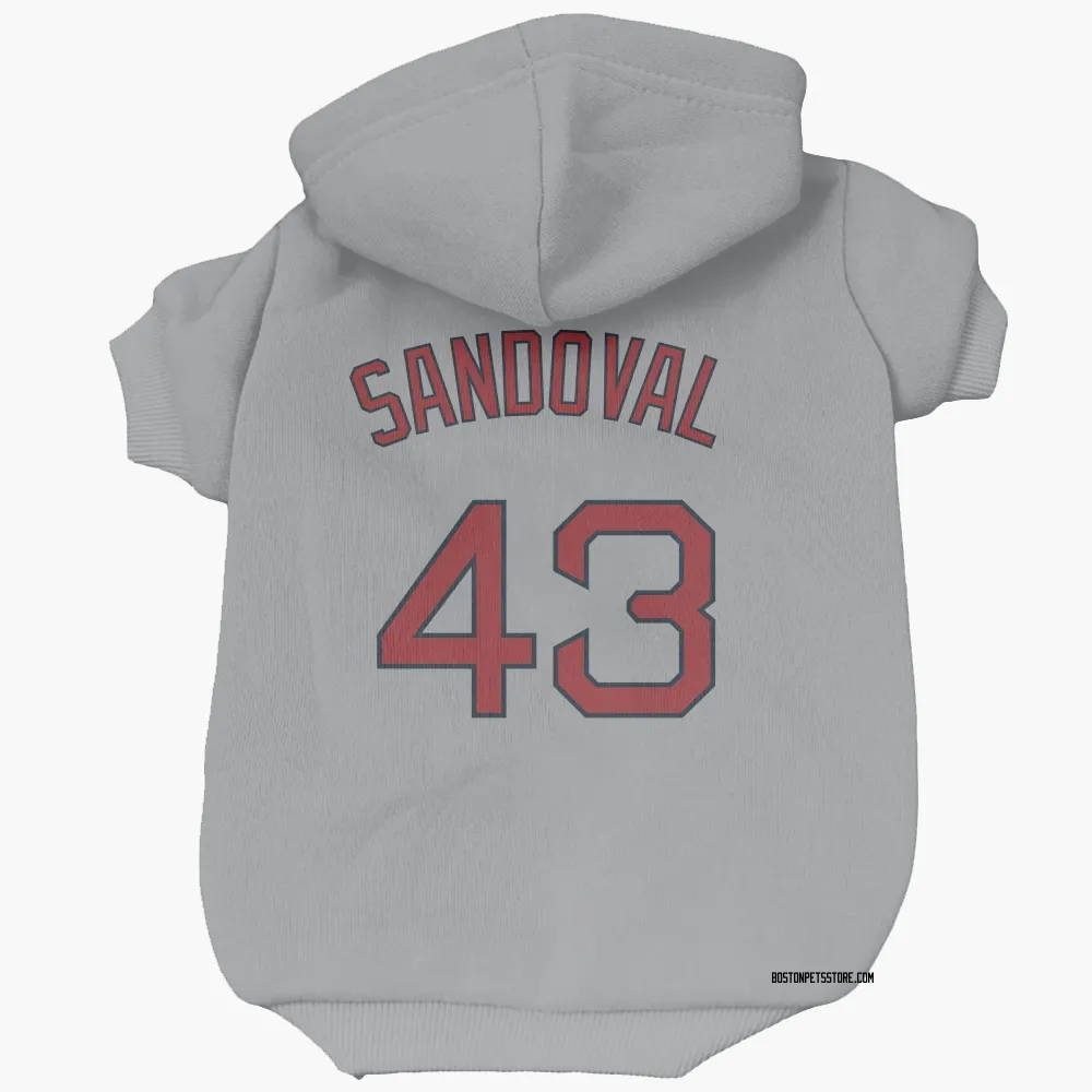 Boston Red Sox Patrick Sandoval Gray Pet Hoodie for Dog & Cat