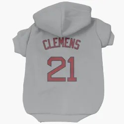 Boston Red Sox Roger Clemens Gray Pet Hoodie for Dog & Cat