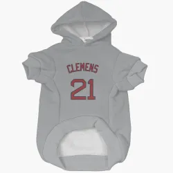 Boston Red Sox Roger Clemens Gray Pet Hoodie for Dog & Cat