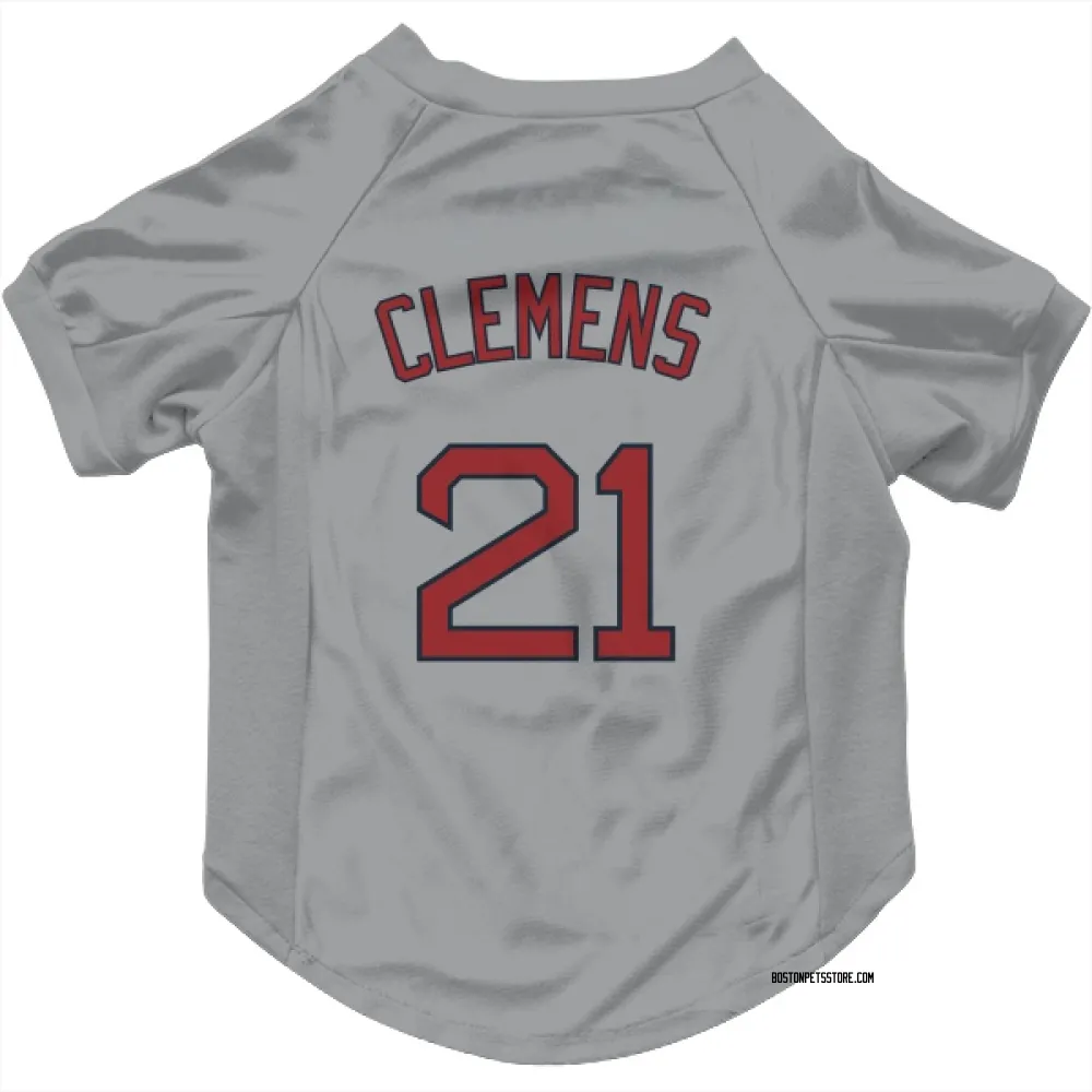 Boston Red Sox Roger Clemens Gray Pet Jersey for Dog & Cat