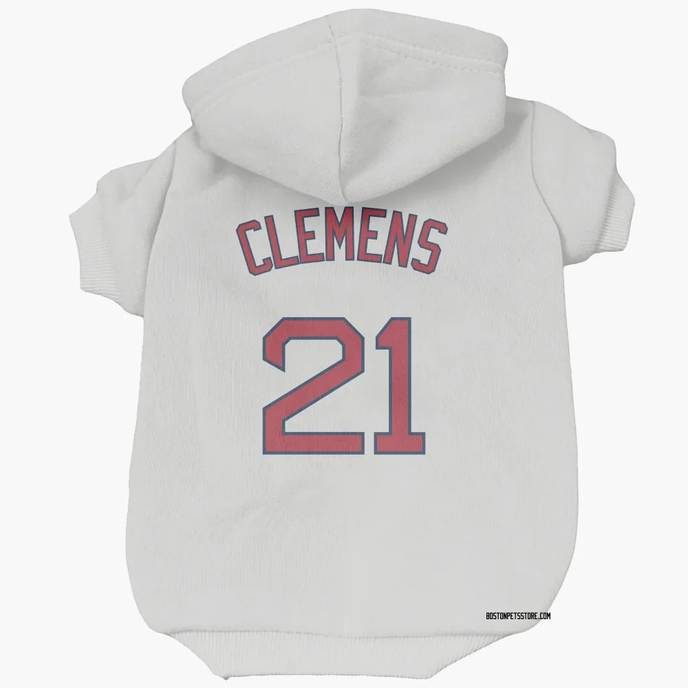 Boston Red Sox Roger Clemens White Pet Hoodie for Dog & Cat