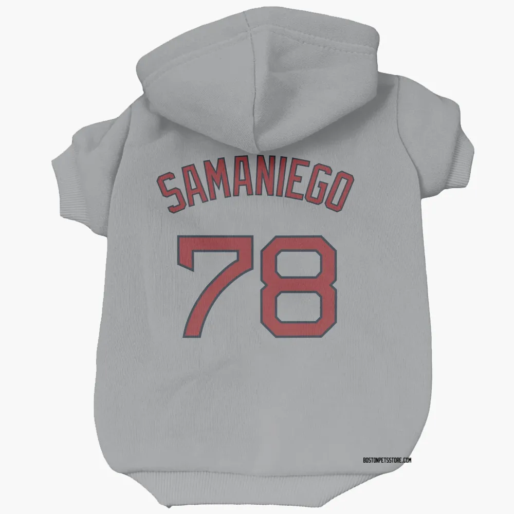 Boston Red Sox Tyler Samaniego Gray Pet Hoodie for Dog & Cat