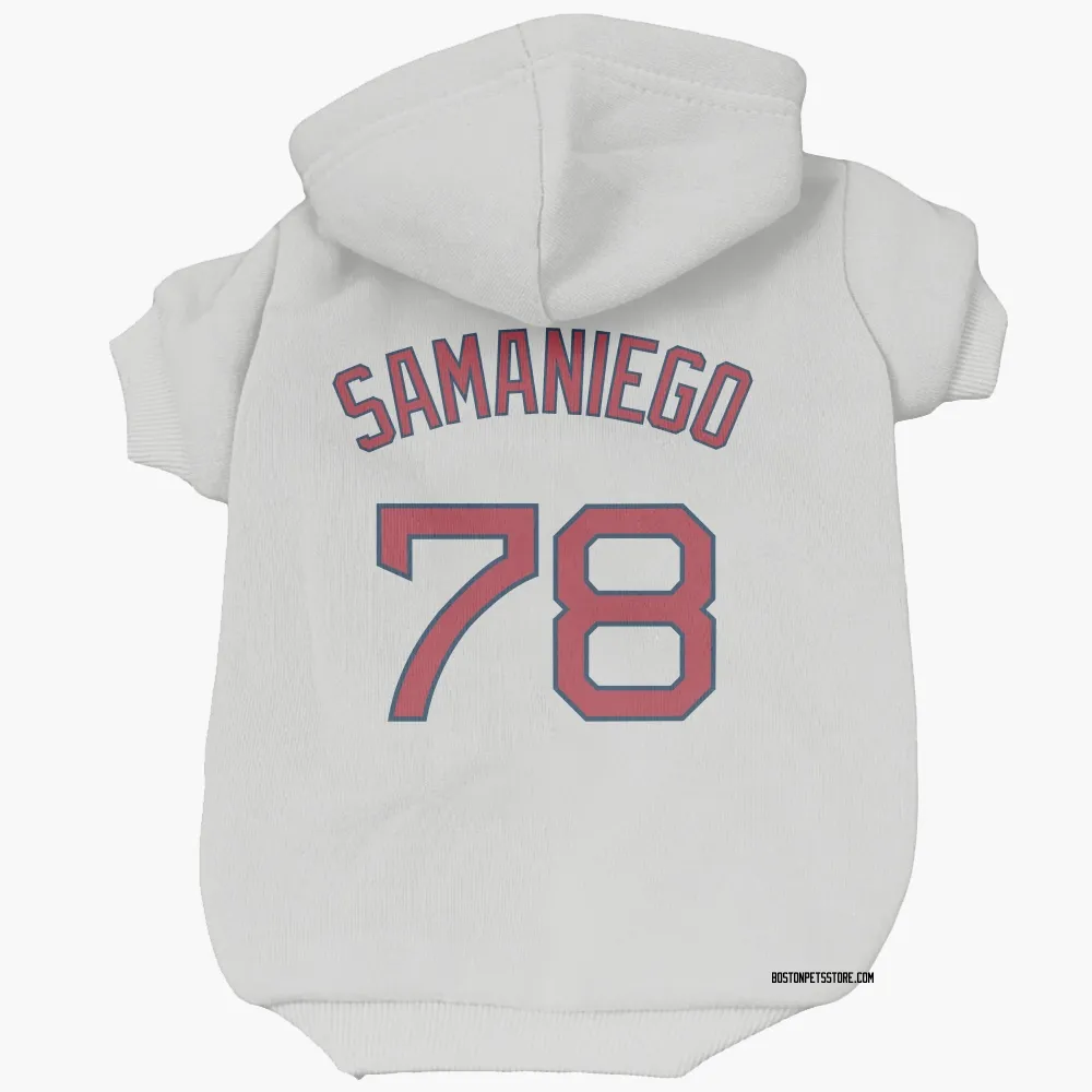 Boston Red Sox Tyler Samaniego White Pet Hoodie for Dog & Cat